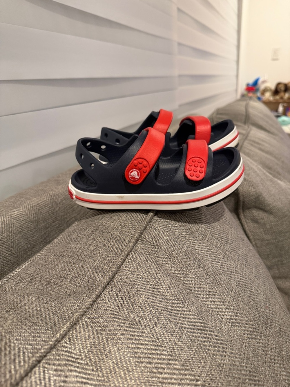 Toddler Navy and Red Waterproof crocs